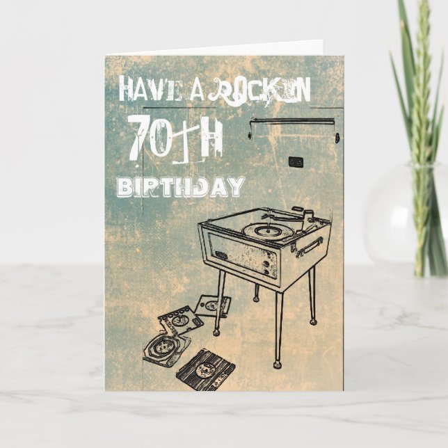 Have a Rockin' 70th Birthday! Birthday Card (Front)