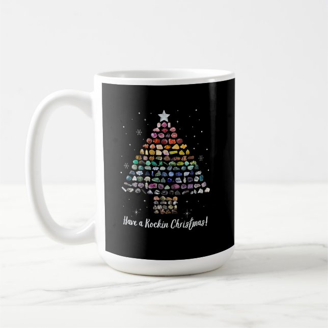 Have A Rockin Christmas Crystal Gem Tree Rockhound Coffee Mug (Left)