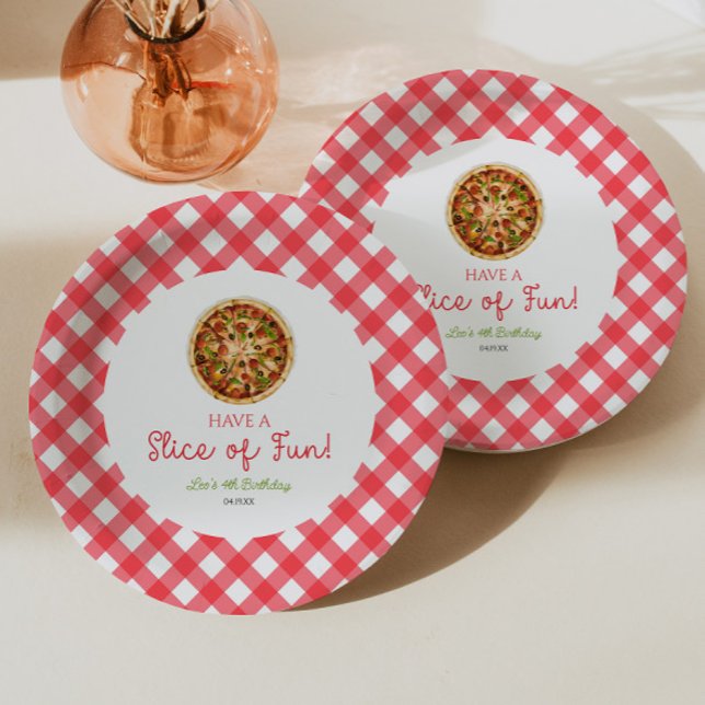 Have A Slice of Fun! Pizza Birthday Party Paper Plate (Creator Uploaded)