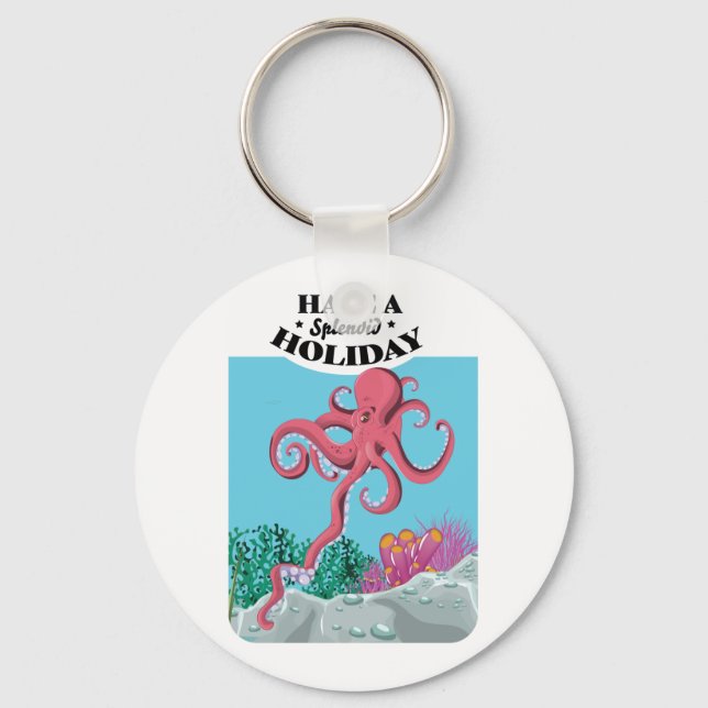 Have a Splendid Holiday Squid Key Ring (Front)