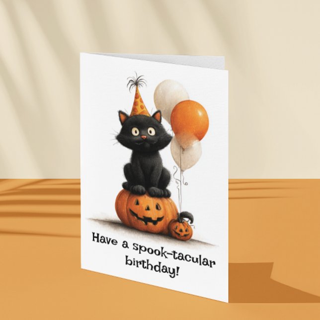 Have a Spook-tacular Birthday Halloween Cat Card (Creator Uploaded)