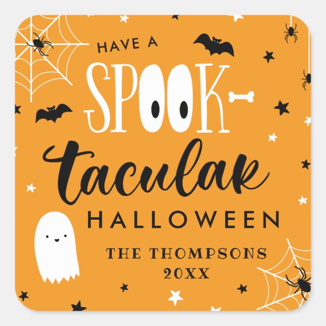 Have A Spooktacular Halloween Favour Square Sticker (Front)