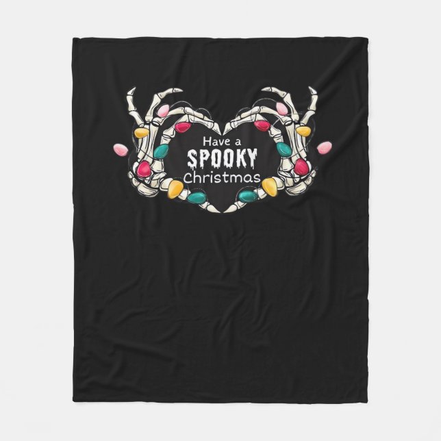 Have A Spooky Christmas Classic - Skeleton Hand He Fleece Blanket (Front)