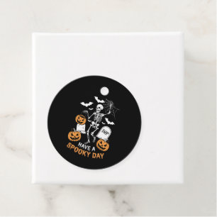 Have A Spooky Day Halloween Witch Gift Skeleton Favour Tags