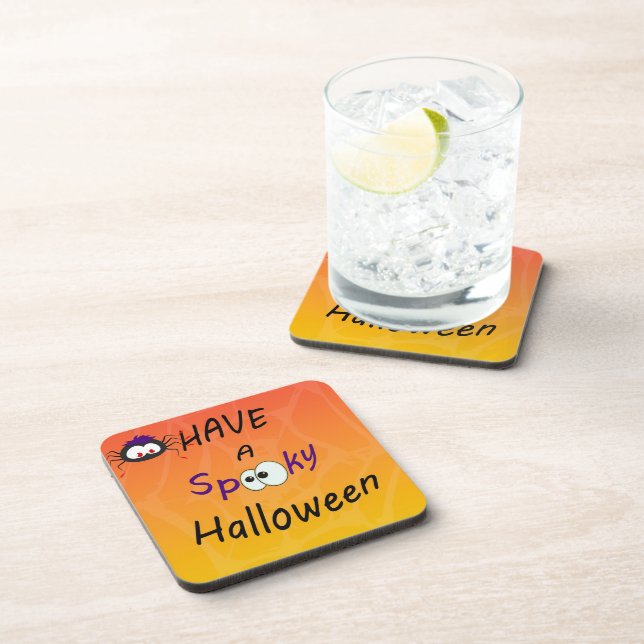 Have A Spooky Halloween Hard plastic coaster (Right Side)