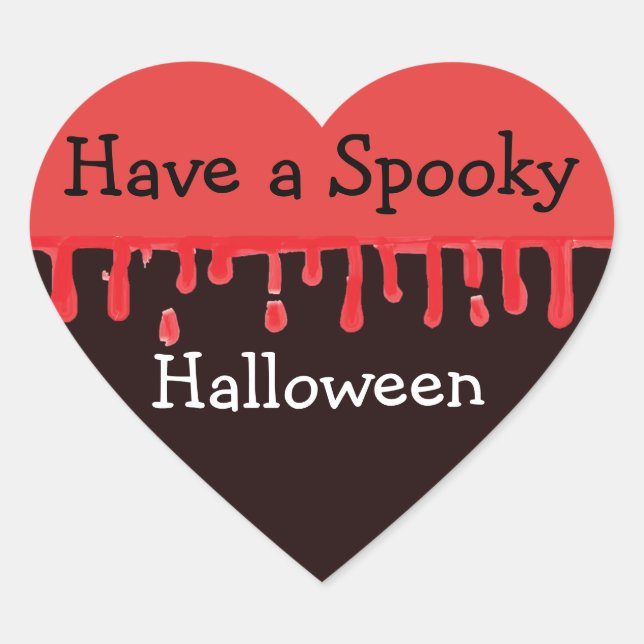 Have a Spooky Halloween Heart Sticker (Front)