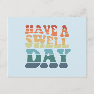 Have a Swell Day modern rainbow typography Postcard