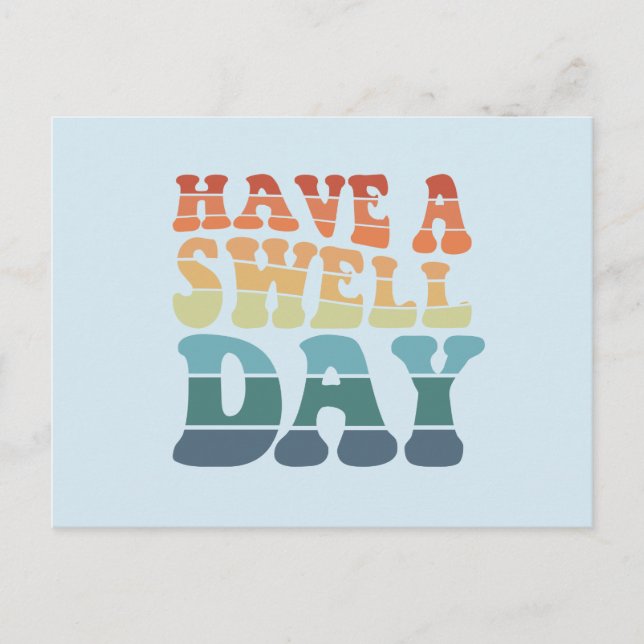 Have a Swell Day modern rainbow typography Postcard (Front)