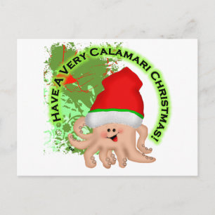 Have a Very Calamari Christmas! Holiday Postcard