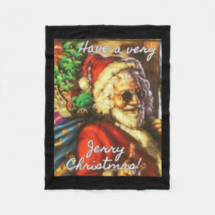Have A Very Jerry Christmas Garcia Santa Holiday Fleece Blanket