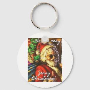 Have A Very Jerry Christmas Garcia Santa Holiday  Key Ring
