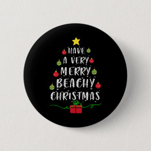 Have A Very Merry Beachy Christmas Tree Sweater Xm 6 Cm Round Badge