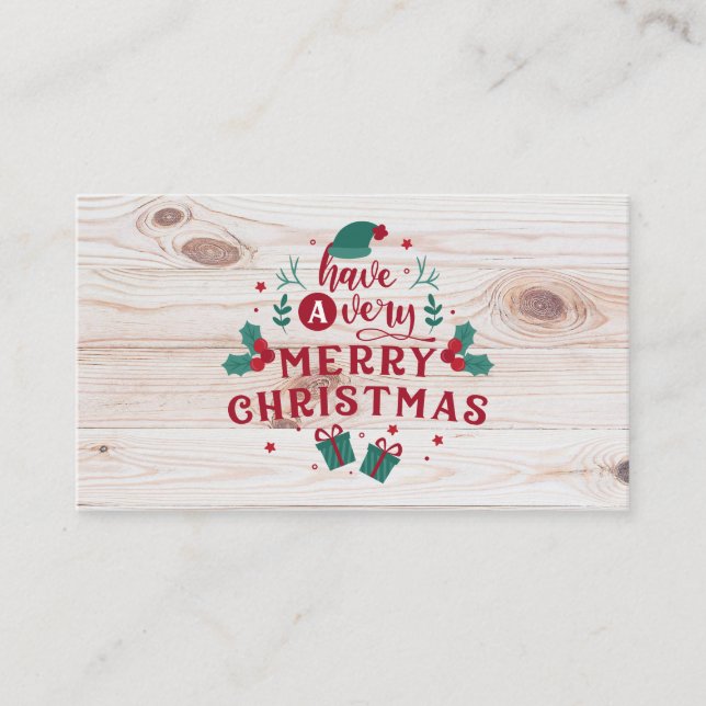 Have a Very Merry Christmas Message Business Card (Front)