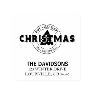 Have A Very Merry Little Christmas Monogram Rubber Stamp