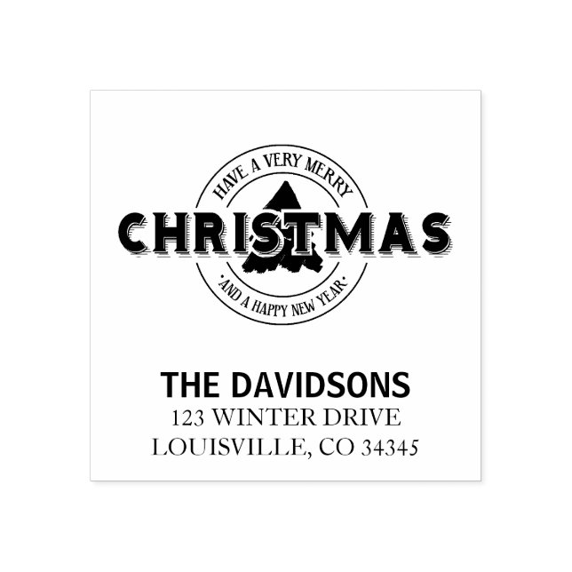 Have A Very Merry Little Christmas Monogram Rubber Stamp (Imprint)