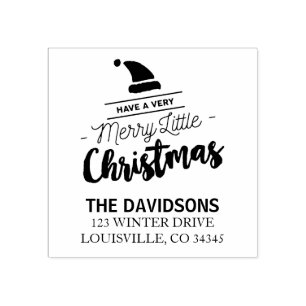 Have A Very Merry Little Christmas Typography Rubber Stamp
