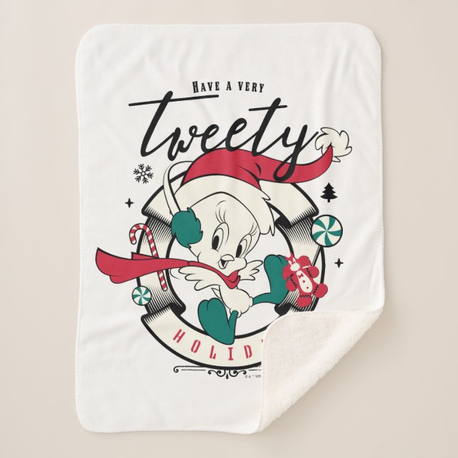 Have A Very TWEETY™ Holiday Sherpa Blanket (Front)