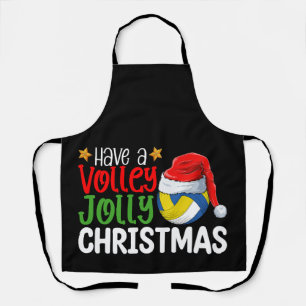 Have a Volley Jolly Christmas Volleyball Holiday Apron