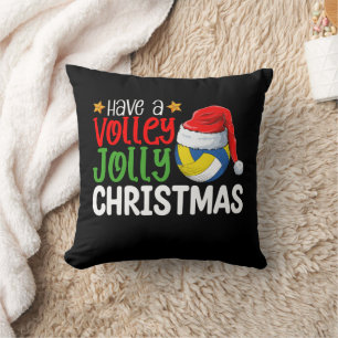 Have a Volley Jolly Christmas Volleyball Holiday Cushion