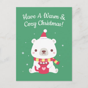 Have A Warm & Cosy Christmas Polar Bear Postcard
