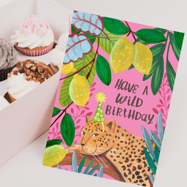 Have a Wild Birthday Leopard Lemon Jungle Fun Card (Have a Wild Birthday Leopard Lemon Jungle Fun Card)