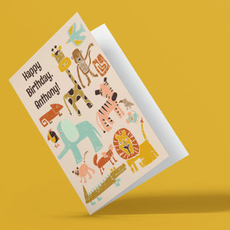 Have a Wild Day Jungle Animals Birthday Card