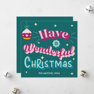Have A Wonderful Christmas Cute Retro Holiday Card