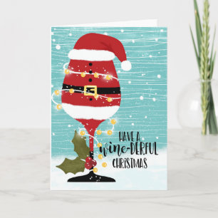 have a wonderful christmas wine-derful funny wine card