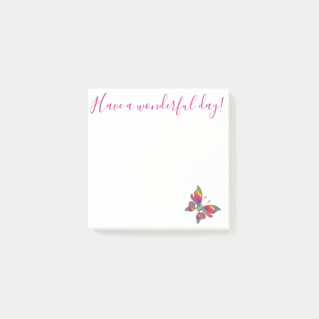 have a wonderful day,Rainbow butterfly simple Post-it Notes (Front)