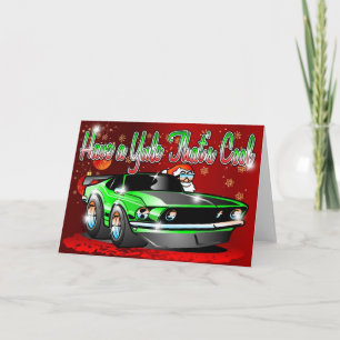 Have a Yule Thats Cool - Pony Car Santa Xmas Holiday Card