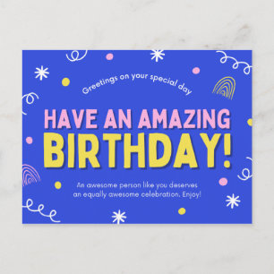 Have an amazing birthday! postcard