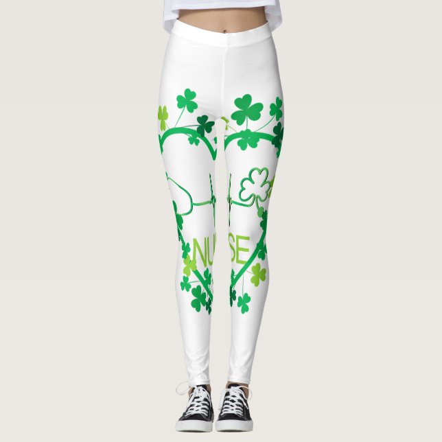 Have An Australian Shepherd Dog Lucky Charm St Pat Leggings (Front)