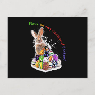 Have an egg-ceptional Easter! Easter Bunny Eggs Holiday Postcard