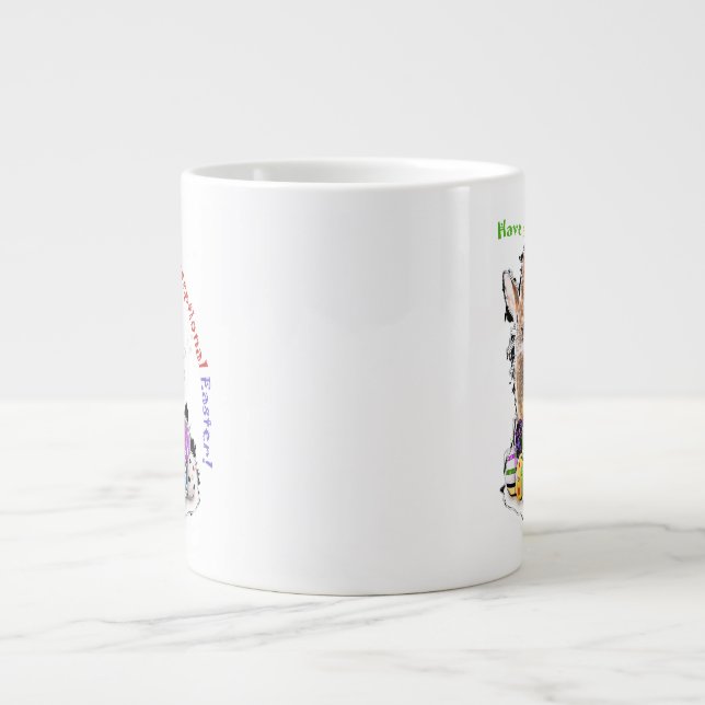 Have an egg-ceptional Easter! Easter Bunny Eggs Large Coffee Mug (Front)