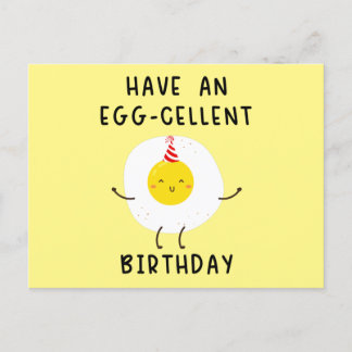 have an eggcellent birthday funny birthday postcard
