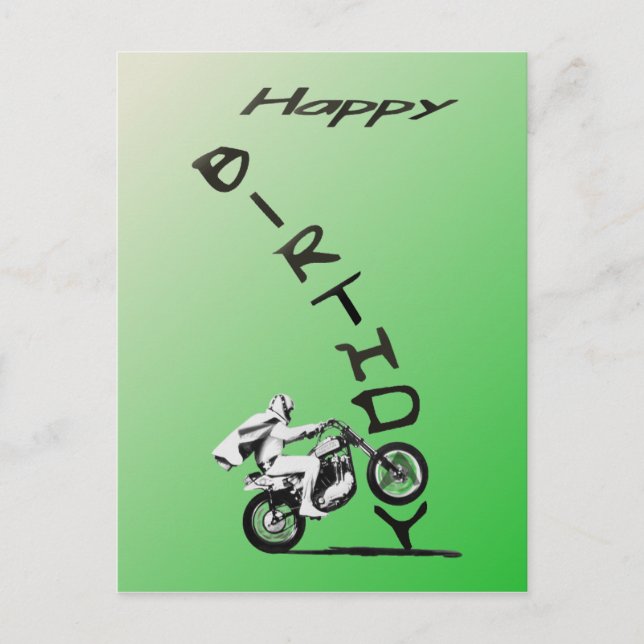 HAVE AN EVEL BIRTHDAY.green. Postcard (Front)