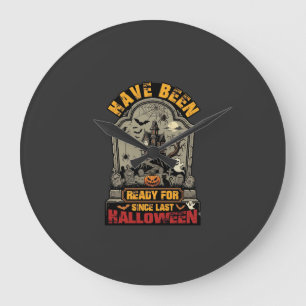Have Been Ready Halloween Haunted House Tombstone Large Clock