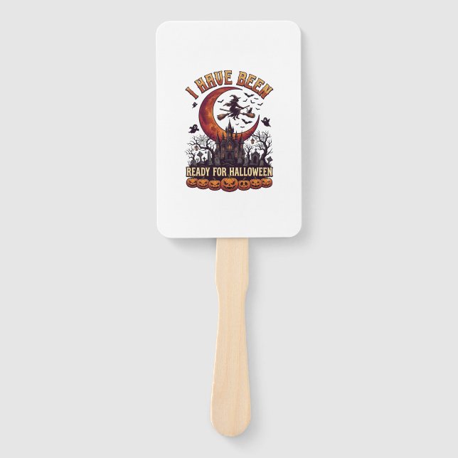 Have Been Ready Halloween Witch Castle Moon_1 Hand Fan (Front)