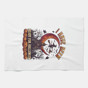 Have Been Ready Halloween Witch Castle Moon_1 Tea Towel