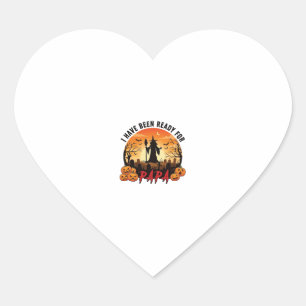 Have Been Ready Papa Halloween Witch Pumpkins Grav Heart Sticker