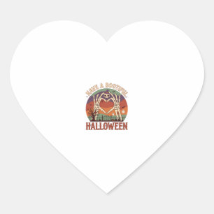 Have Bootiful Halloween Skeleton Hands Cat Skull W Heart Sticker
