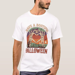 Have Bootiful Halloween Skeleton Hands Cat Skull W T-Shirt