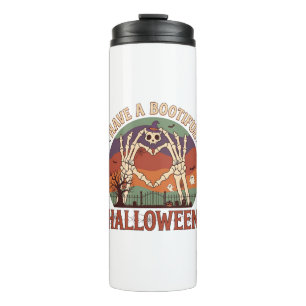 Have Bootiful Halloween Skeleton Hands Cat Skull W Thermal Tumbler