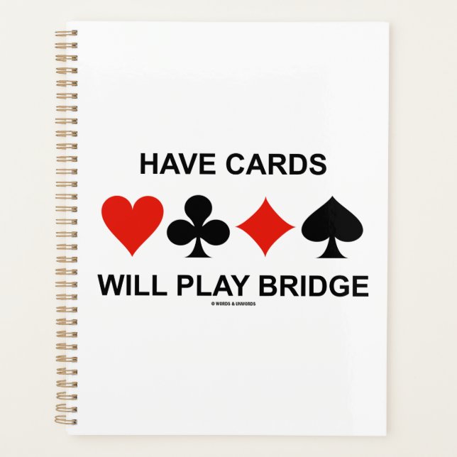Have Cards Will Play Bridge Four Card Suits Planner (Front)
