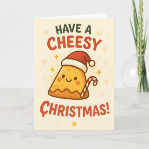 Have Cheesy Christmas Funny Pizza Lover Christmas Holiday Card