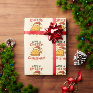 Have Cheesy Christmas Funny Pizza Lovers Christmas Wrapping Paper