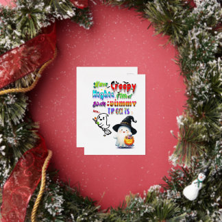 Have Creepy Nights Filled With Yummy Treats Foil Holiday Postcard