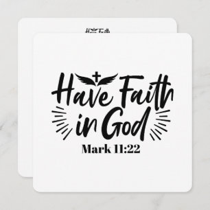 Have Faith in God Mark 11:22 Inspirational Quote Invitation