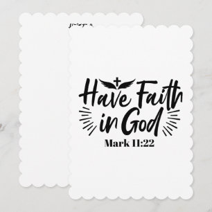 Have Faith in God Mark 11:22 Inspirational Quote Thank You Card