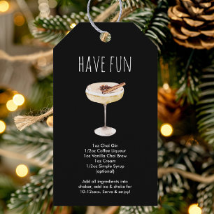 Have Fun Christmas Cocktail Recipe Gift Tags